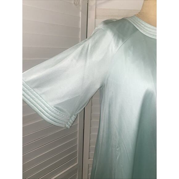 Vintage 2 Piece Vanity Fair Nightgown Peignoir Robe Set Nylon Mint Green Small - Picture 3 of 13